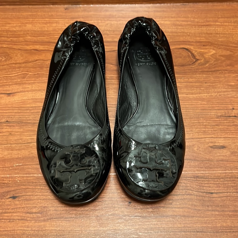 Tory Burch Black Patent Leather Flats